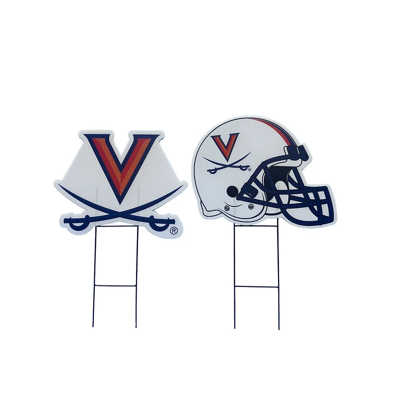 Pegasus Virginia Cavaliers Logo and Helmet Two-Piece Yard Sign Set
