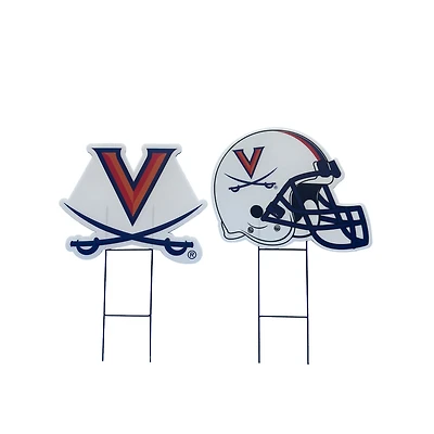 Pegasus Virginia Cavaliers Logo and Helmet Two-Piece Yard Sign Set