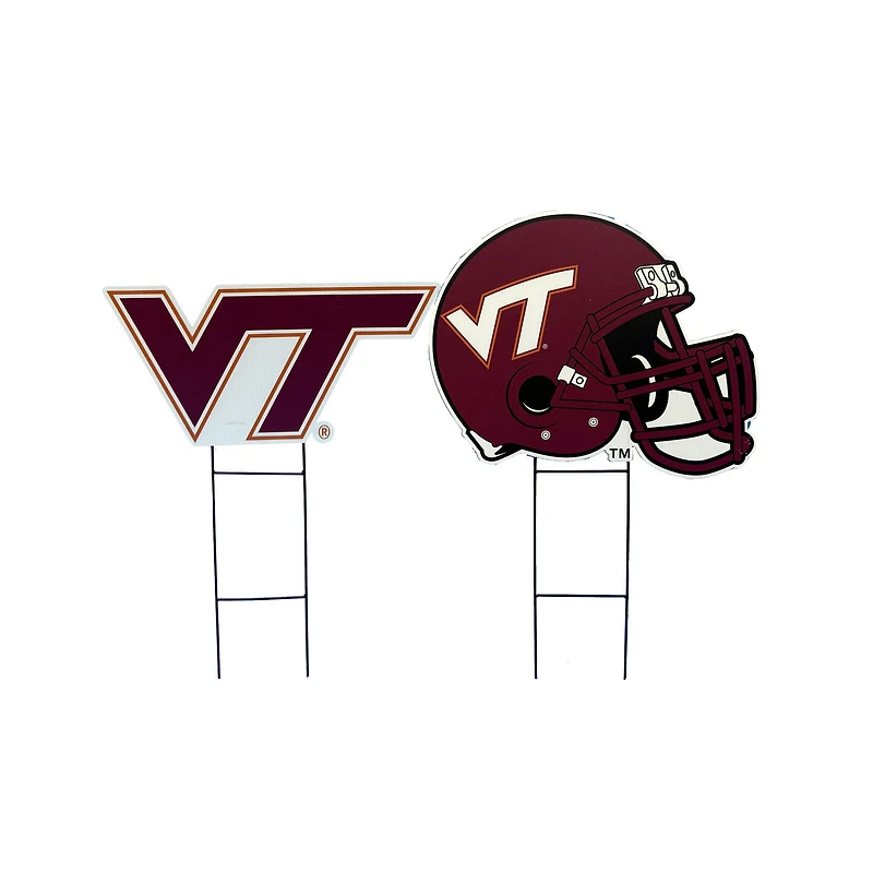 Pegasus Virginia Tech Hokies Logo and Helmet Two-Piece Yard Sign Set