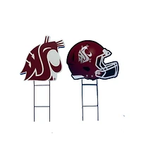 Pegasus Washington State Cougars Logo and Helmet Two-Piece Yard Sign Set