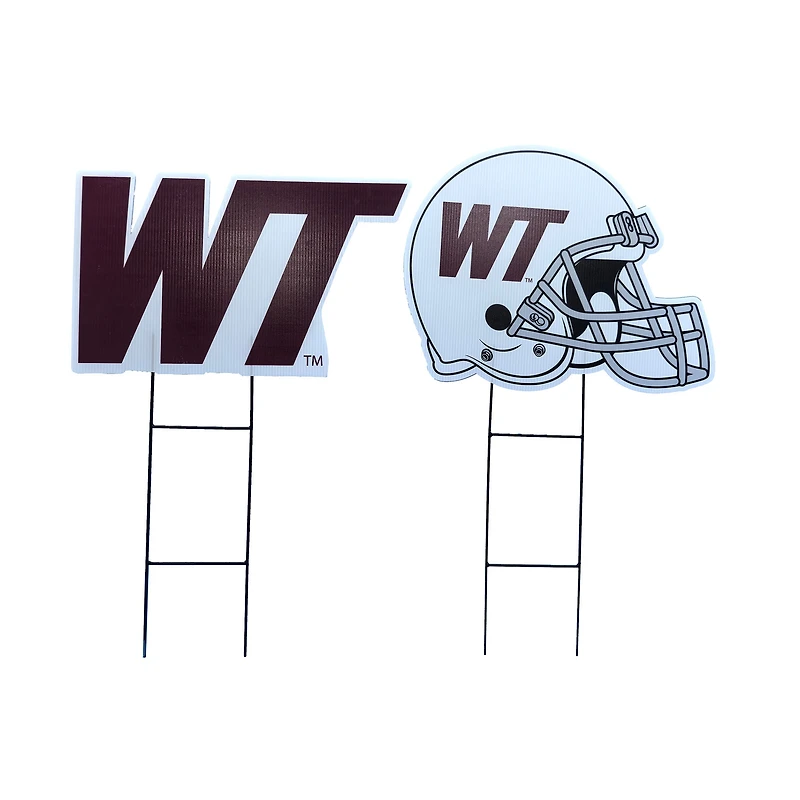 Pegasus West Texas A&M Buffaloes Logo and Helmet Two-Piece Yard Sign Set