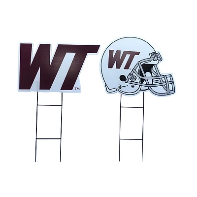 Pegasus West Texas A&M Buffaloes Logo and Helmet Two-Piece Yard Sign Set