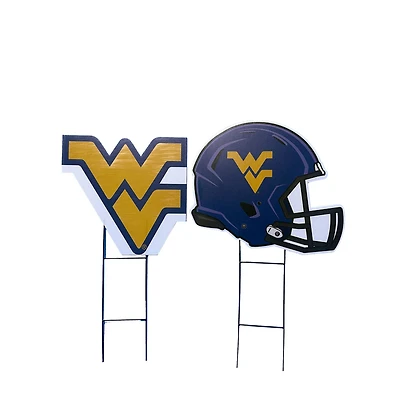 Pegasus West Virginia Mountaineers Logo and Helmet Two-Piece Yard Sign Set