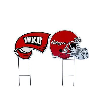 Pegasus Western Kentucky Hilltoppers Logo and Helmet Two-Piece Yard Sign Set
