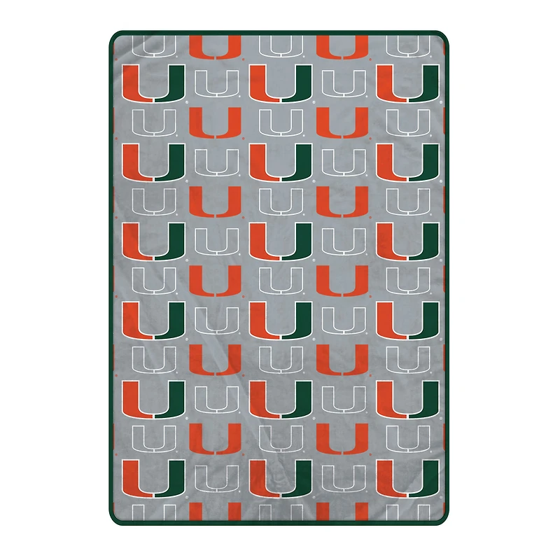 Pegasus Miami Hurricanes 66" x 95" Oversized Logo Roll Ultra Cozy Blanket
