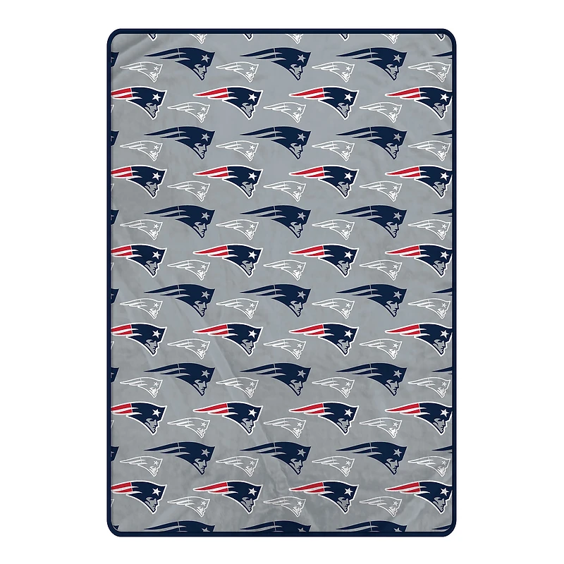 Pegasus New England Patriots 66" x 95" Oversized Logo Roll Ultra Cozy Blanket