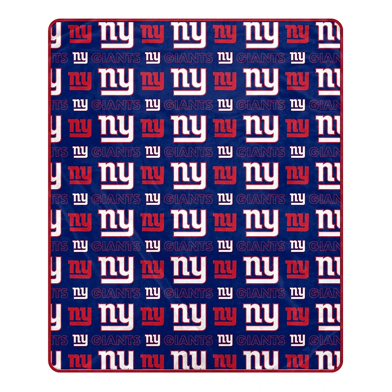 Pegasus New York Giants 50" x 60" Repeat Big Logo Wordmark Ultra Soft Blanket