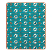 Pegasus Miami Dolphins 50" x 60" Repeat Big Logo Wordmark Ultra Soft Blanket