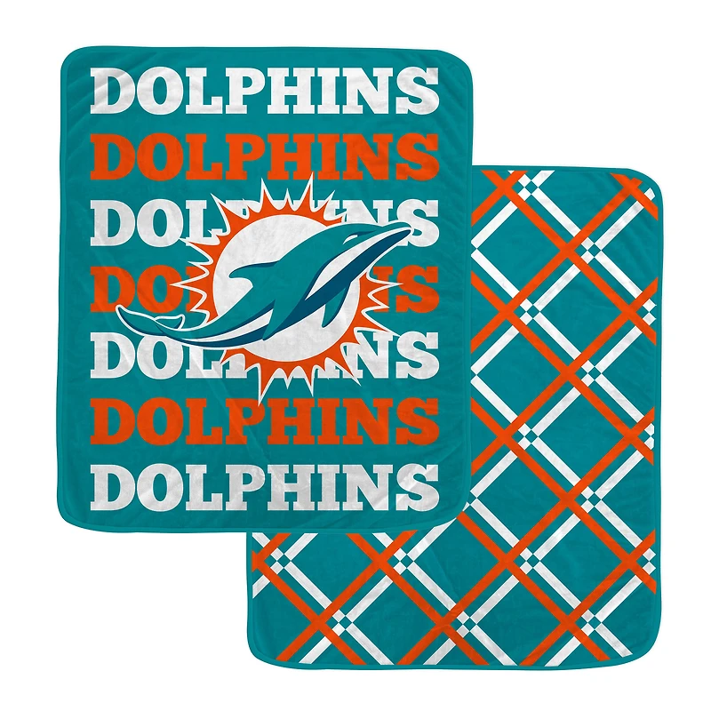 Pegasus Miami Dolphins 50" x 60" Repeat Refresh Double-Sided Diamond Back Ultra Cozy Blanket