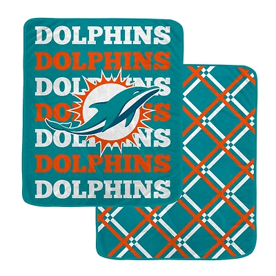 Pegasus Miami Dolphins 50" x 60" Repeat Refresh Double-Sided Diamond Back Ultra Cozy Blanket
