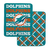 Pegasus Miami Dolphins 50" x 60" Repeat Refresh Double-Sided Diamond Back Ultra Cozy Blanket