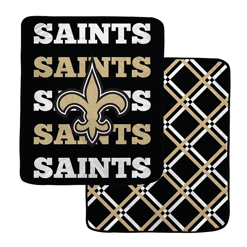 Pegasus New Orleans Saints 50" x 60" Repeat Refresh Double-Sided Diamond Back Ultra Cozy Blanket