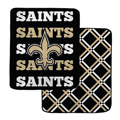 Pegasus New Orleans Saints 50" x 60" Repeat Refresh Double-Sided Diamond Back Ultra Cozy Blanket