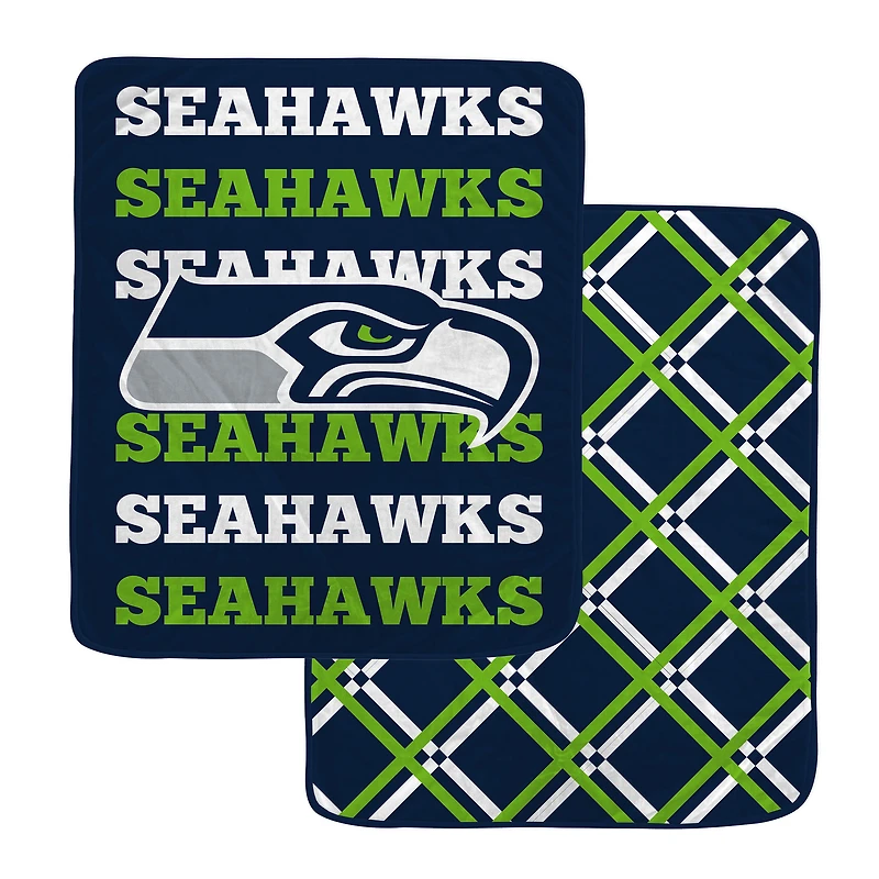 Pegasus Seattle Seahawks 50" x 60" Repeat Refresh Double-Sided Diamond Back Ultra Cozy Blanket