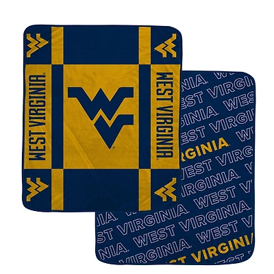 Pegasus West Virginia Mountaineers 60" x 70" Reverse Block Wordmark Double-Sided Ultra Cozy Blanket