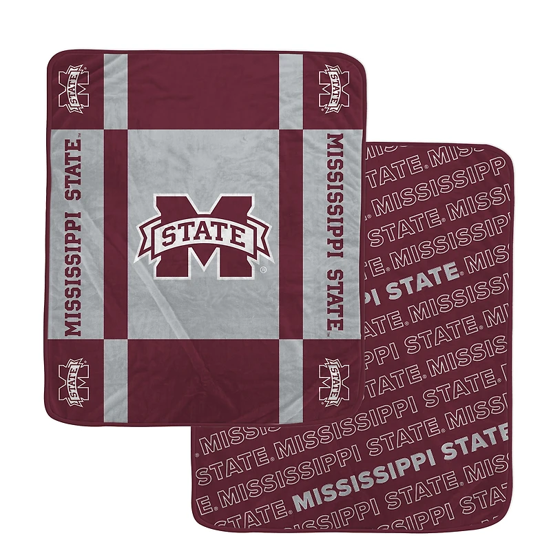 Pegasus Mississippi State Bulldogs 60" x 70" Reverse Block Wordmark Double-Sided Ultra Cozy Blanket