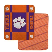 Pegasus Clemson Tigers 60" x 70" Reverse Block Wordmark Double-Sided Ultra Cozy Blanket