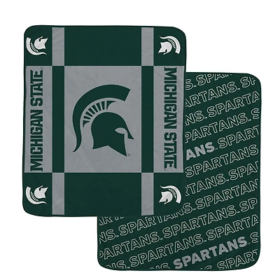 Pegasus Michigan State Spartans 60" x 70" Reverse Block Wordmark Double-Sided Ultra Cozy Blanket