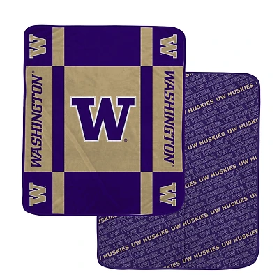Pegasus Washington Huskies 60" x 70" Reverse Block Wordmark Double-Sided Ultra Cozy Blanket