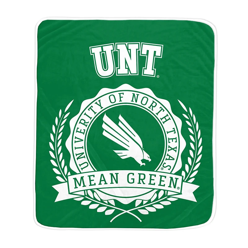Pegasus North Texas Mean Green 50" x 60" University Crest Ultra Soft Blanket