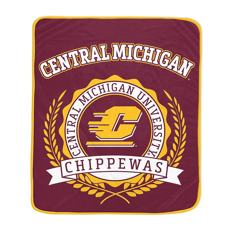 Pegasus Central Michigan Chippewas 50" x 60" University Crest Ultra Soft Blanket