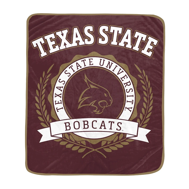 Pegasus Texas State Bobcats 50" x 60" University Crest Ultra Soft Blanket