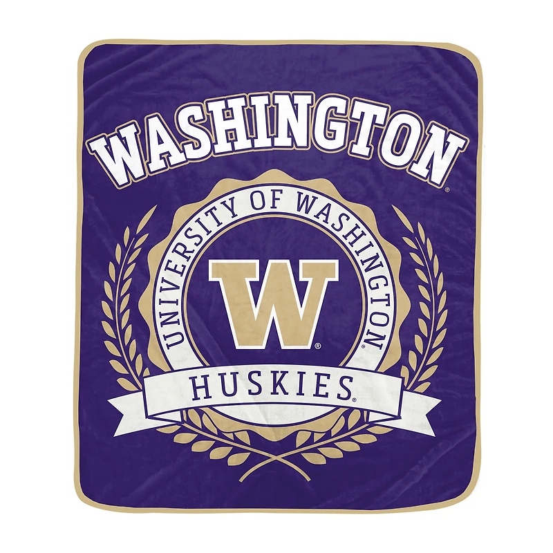Pegasus Washington Huskies 50" x 60" University Crest Ultra Soft Blanket
