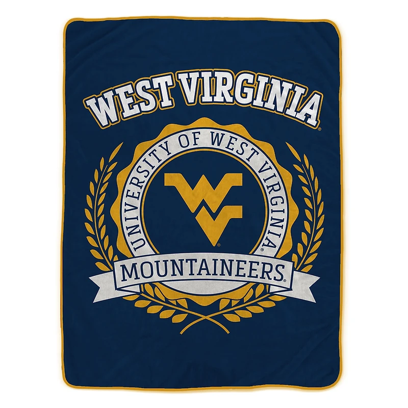 Pegasus West Virginia Mountaineers 50" x 60" University Crest Ultra Soft Blanket
