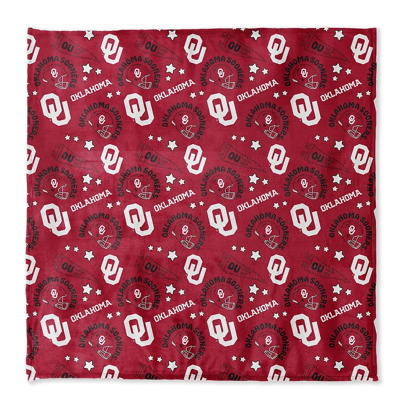 Pegasus Oklahoma Sooners 108" x 108" Victory Pennant Ultra Cozy Family Blanket