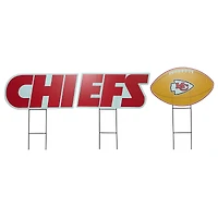 Pegasus Kansas City Chiefs Wordmark and Football Three-Piece Yard Sign Set