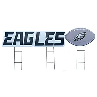 Pegasus Philadelphia Eagles Wordmark and Football Three-Piece Yard Sign Set