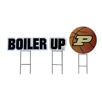 Pegasus Purdue Boilermakers Wordmark and Basketball Three-Piece Yard Sign Set