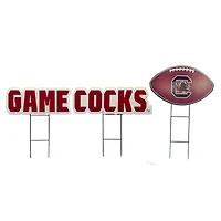 Pegasus South Carolina Gamecocks Wordmark and Football Three-Piece Yard Sign Set