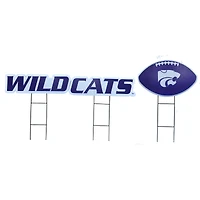 Pegasus Kansas State Wildcats Wordmark and Football Three-Piece Yard Sign Set