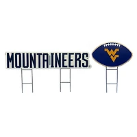 Pegasus West Virginia Mountaineers Wordmark and Football Three-Piece Yard Sign Set
