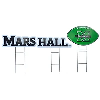 Pegasus Marshall Thundering Herd Wordmark and Football Three-Piece Yard Sign Set