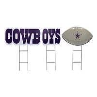 Pegasus Dallas Cowboys Wordmark and Football Three-Piece Yard Sign Set