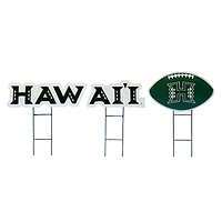 Pegasus Hawaii Rainbow Warriors Wordmark and Football Three-Piece Yard Sign Set