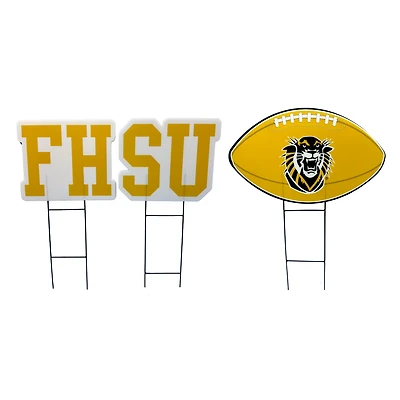 Pegasus Fort Hays State Tigers Wordmark and Football Three-Piece Yard Sign Set