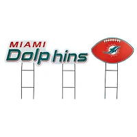 Pegasus Miami Dolphins Wordmark and Football Three-Piece Yard Sign Set