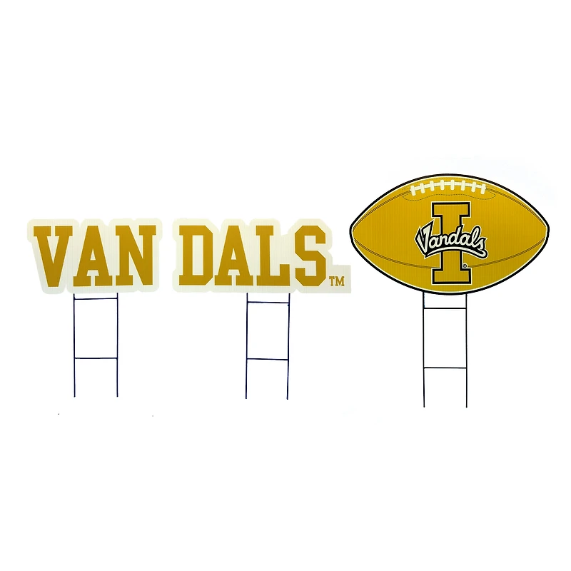 Pegasus Idaho Vandals Wordmark and Football Three-Piece Yard Sign Set
