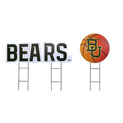 Pegasus Baylor Bears Wordmark and Basketball Three-Piece Yard Sign Set