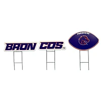 Pegasus Boise State Broncos Wordmark and Football Three-Piece Yard Sign Set