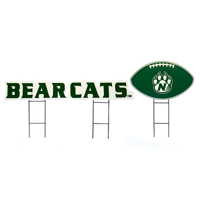 Pegasus Northwest Missouri State Bearcats Wordmark and Football Three-Piece Yard Sign Set