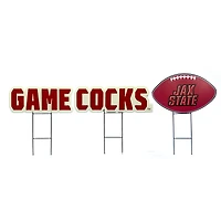 Pegasus Jacksonville State Gamecocks Wordmark and Football Three-Piece Yard Sign Set