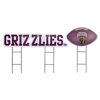Pegasus Montana Grizzlies Wordmark and Football Three-Piece Yard Sign Set