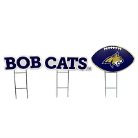 Pegasus Montana State Bobcats Wordmark and Football Three-Piece Yard Sign Set