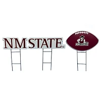 Pegasus New Mexico State Aggies Wordmark and Football Three-Piece Yard Sign Set