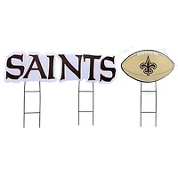 Pegasus New Orleans Saints Wordmark and Football Three-Piece Yard Sign Set