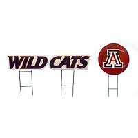 Pegasus Arizona Wildcats Wordmark and Basketball Three-Piece Yard Sign Set